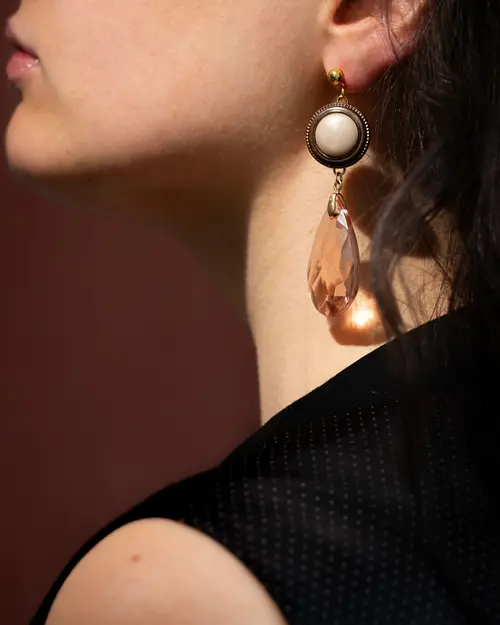 Boucles d’oreilles "éclat champagne"