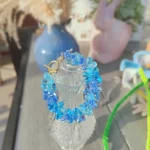 Bracelet pampilles gouttelettes bleues