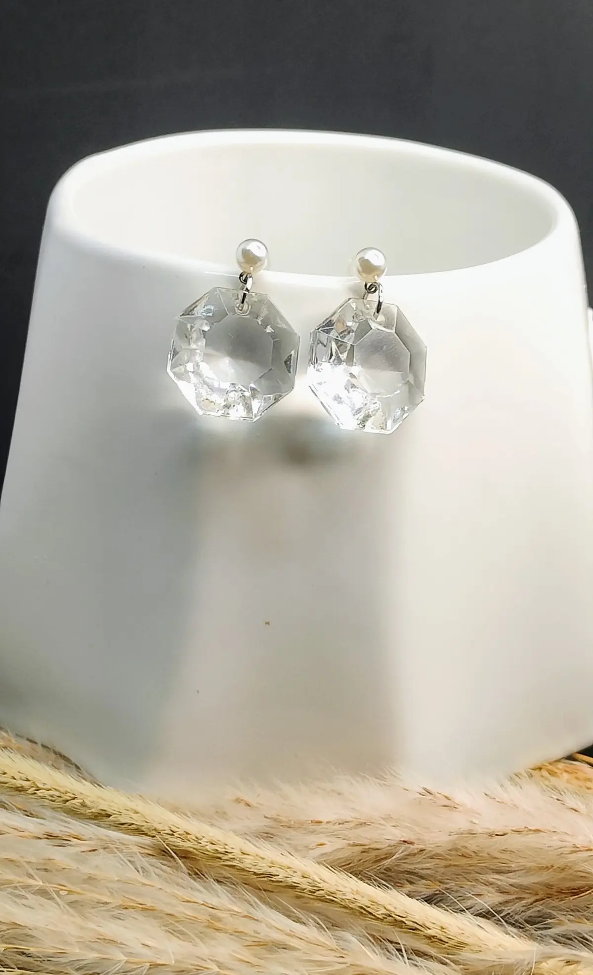 Boucles d’oreilles pampille diamant transparent