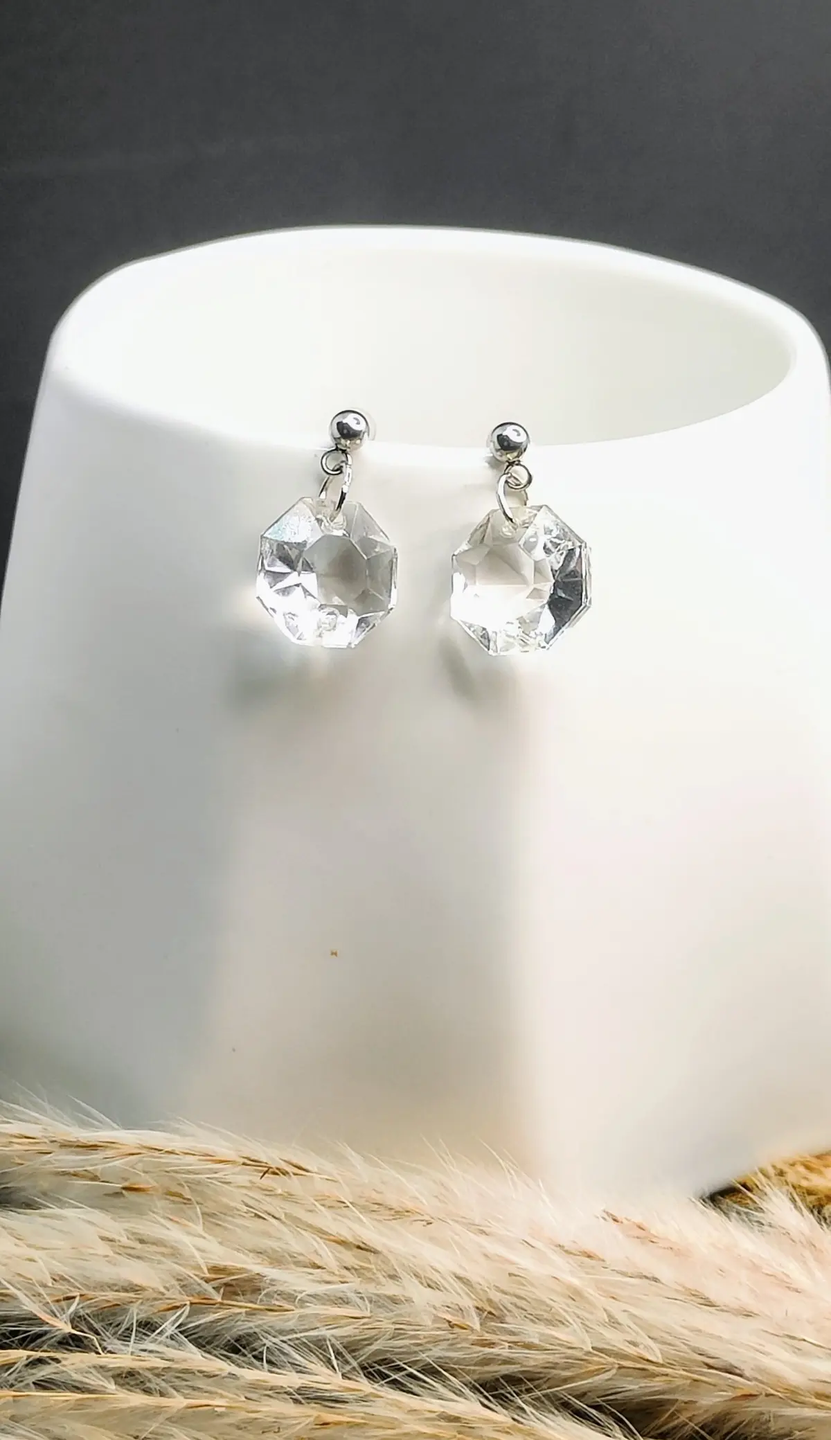Boucles d’oreilles pampille diamant transparent