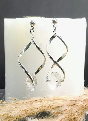 Boucles d’oreilles pampille diamant transparente
