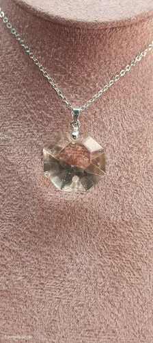Collier pampille transparente facettée – Image 2