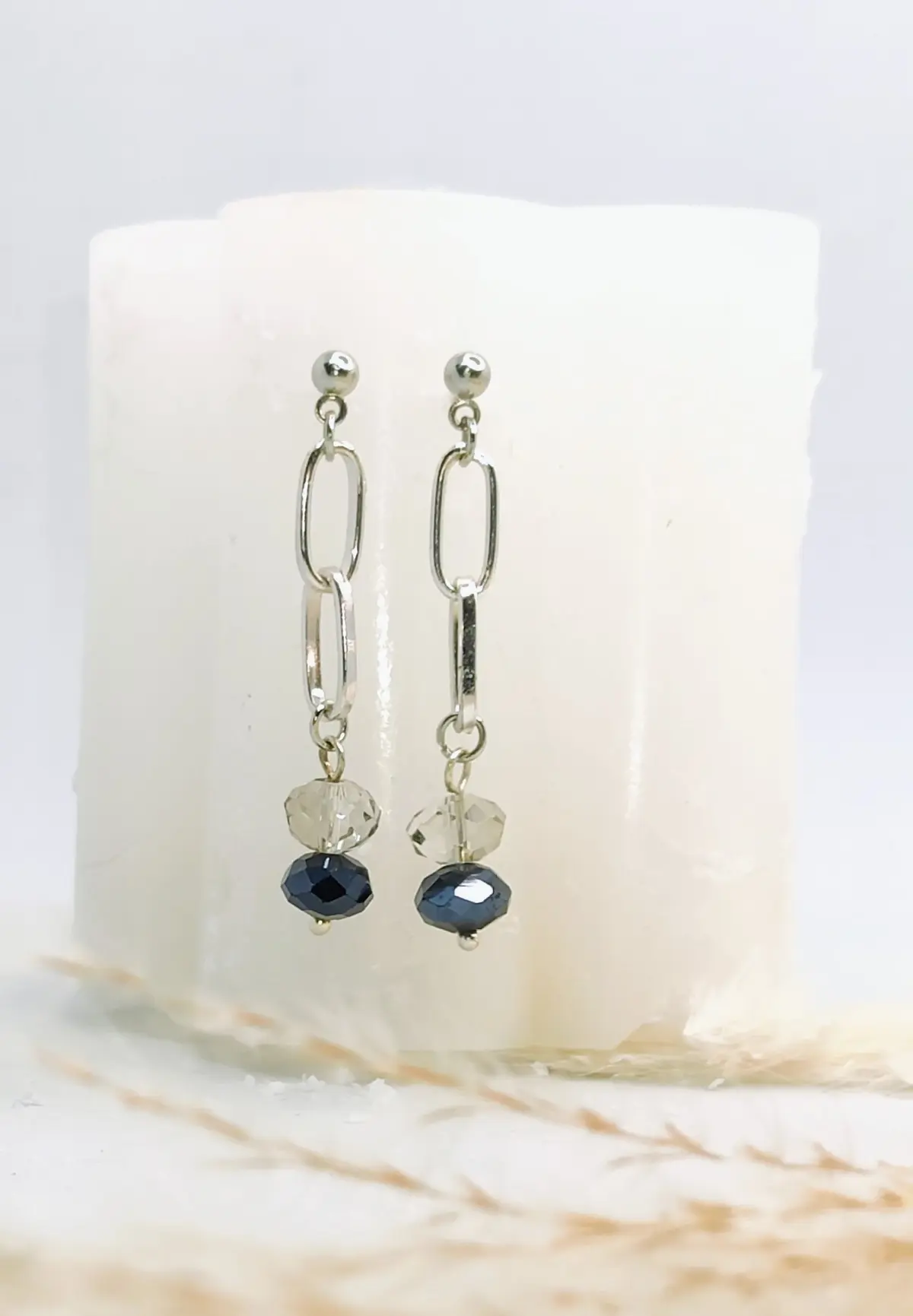 Boucles d’oreilles chaine et ses perles