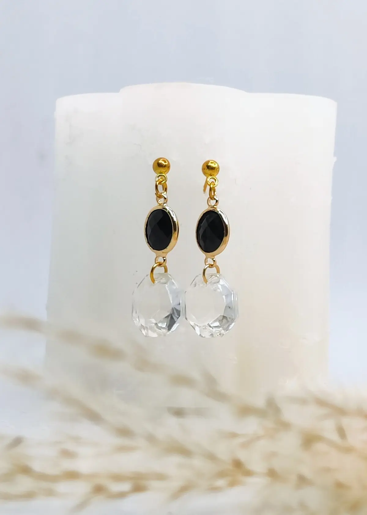 Boucles d’oreilles pampille diamant transparente