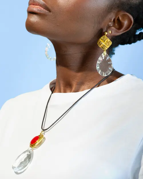 Collier Rouge Passion cristal de lustre pampillesetcie
